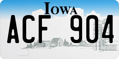 IA license plate ACF904