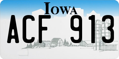 IA license plate ACF913