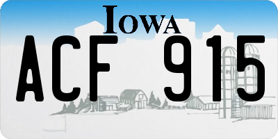 IA license plate ACF915