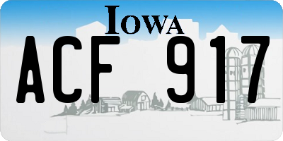 IA license plate ACF917