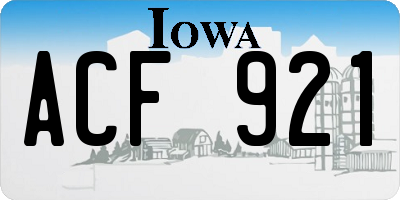 IA license plate ACF921