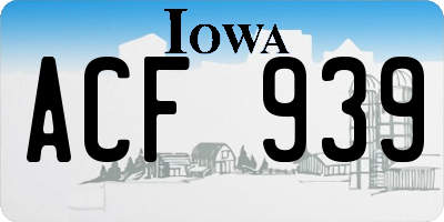 IA license plate ACF939