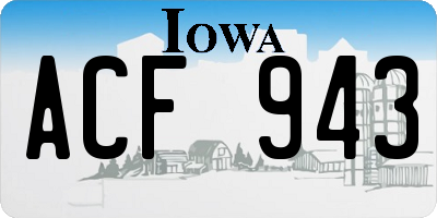 IA license plate ACF943