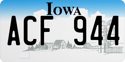 IA license plate ACF944