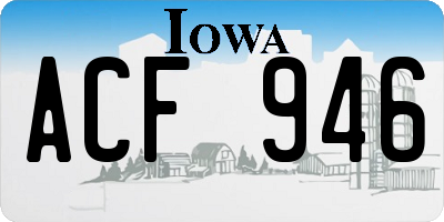 IA license plate ACF946