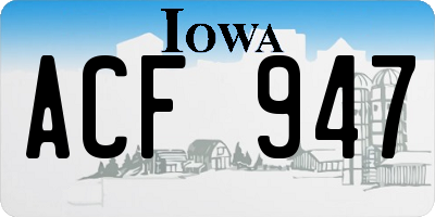 IA license plate ACF947