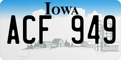 IA license plate ACF949