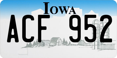 IA license plate ACF952