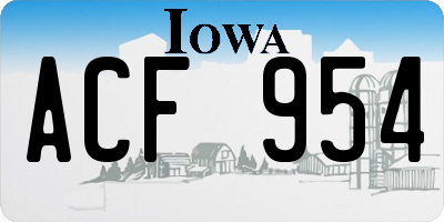 IA license plate ACF954