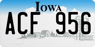 IA license plate ACF956