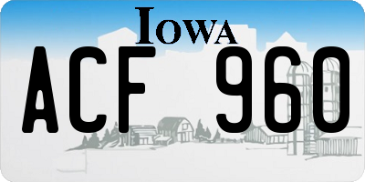 IA license plate ACF960
