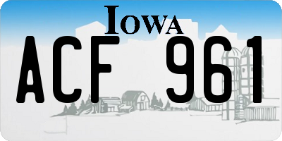 IA license plate ACF961