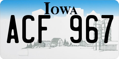 IA license plate ACF967