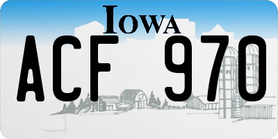 IA license plate ACF970