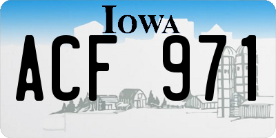 IA license plate ACF971