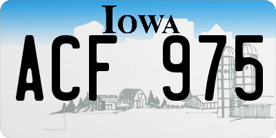 IA license plate ACF975