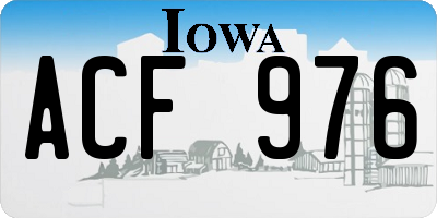 IA license plate ACF976