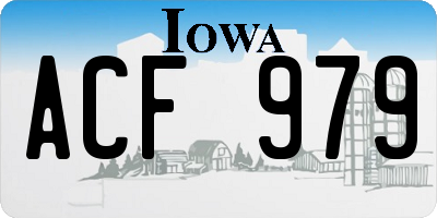 IA license plate ACF979