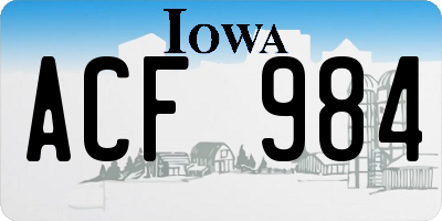 IA license plate ACF984