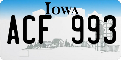IA license plate ACF993