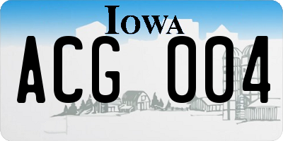 IA license plate ACG004