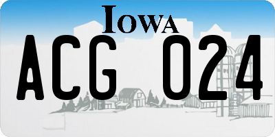 IA license plate ACG024