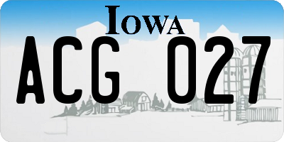 IA license plate ACG027