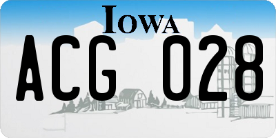 IA license plate ACG028