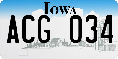 IA license plate ACG034