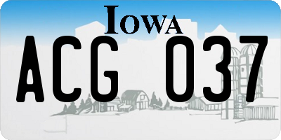 IA license plate ACG037