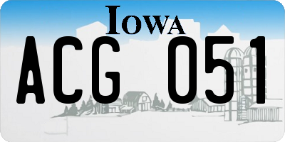 IA license plate ACG051