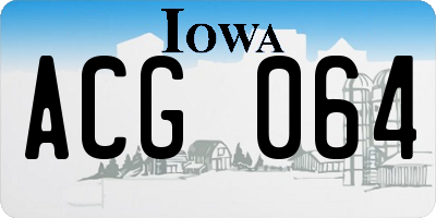 IA license plate ACG064