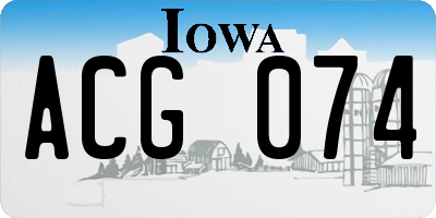 IA license plate ACG074