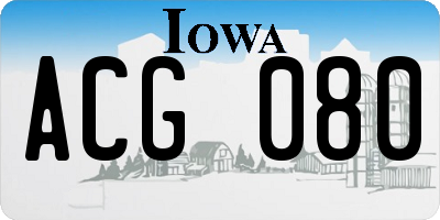 IA license plate ACG080