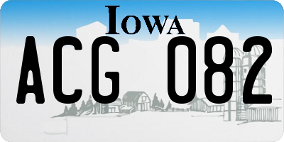 IA license plate ACG082