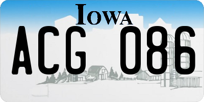 IA license plate ACG086