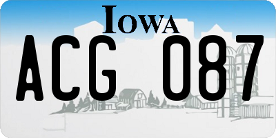 IA license plate ACG087