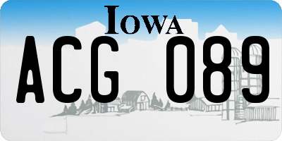 IA license plate ACG089