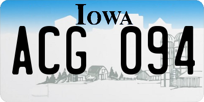 IA license plate ACG094