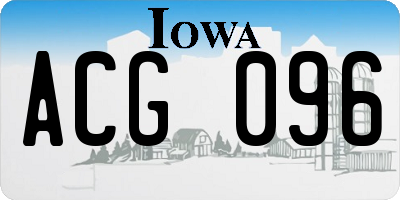 IA license plate ACG096