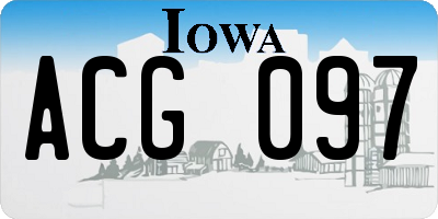 IA license plate ACG097
