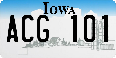 IA license plate ACG101