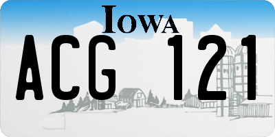IA license plate ACG121