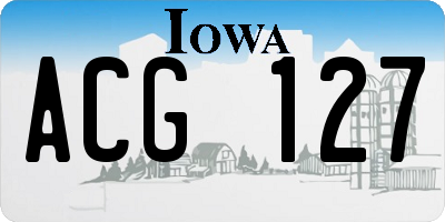 IA license plate ACG127