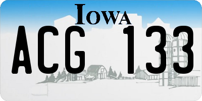 IA license plate ACG133
