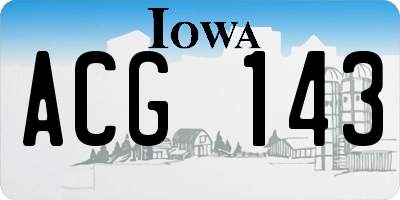 IA license plate ACG143