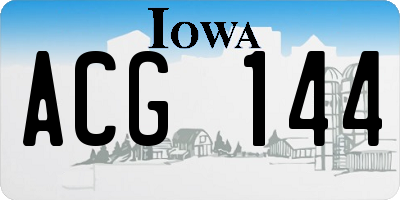 IA license plate ACG144