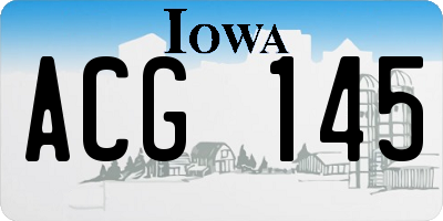 IA license plate ACG145