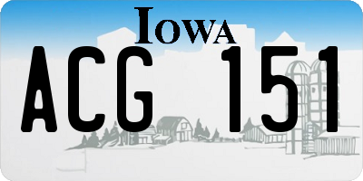 IA license plate ACG151