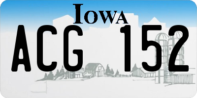 IA license plate ACG152